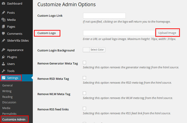 customize admin plugin