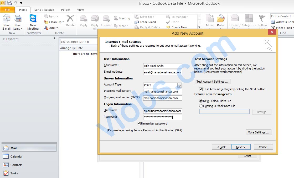 Cara Setting Email cPanel di Outlook 5