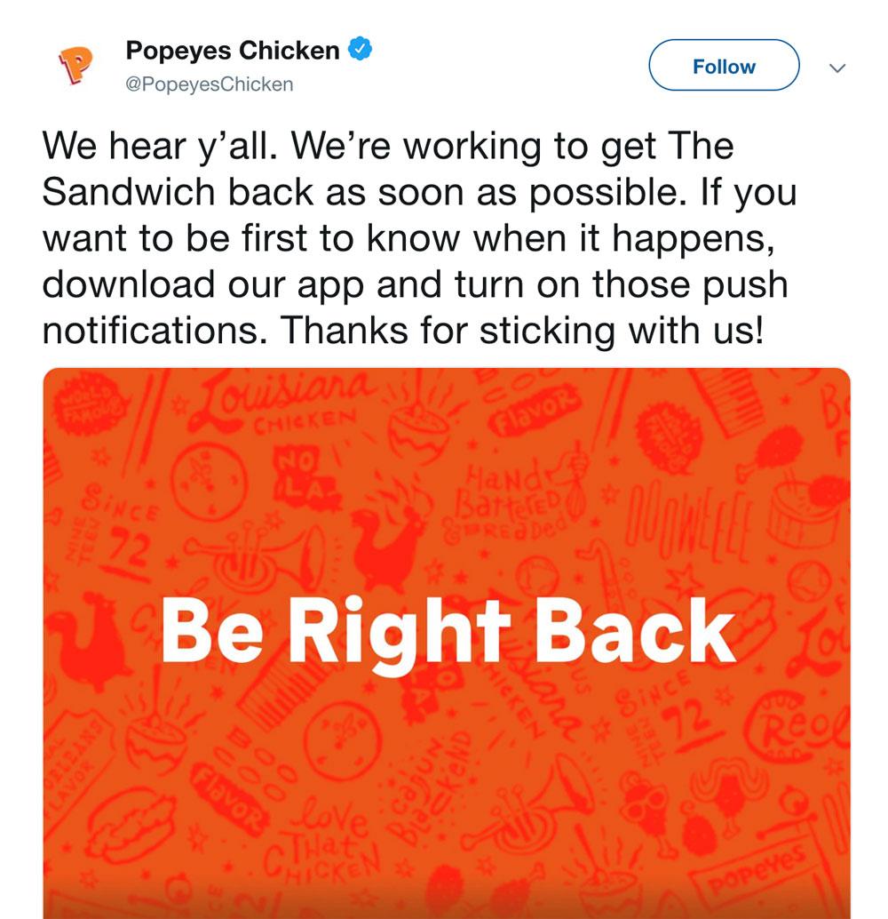 Twitter sandwich Chicken Popeyes