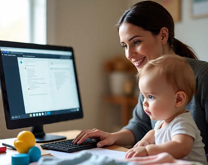 Bisnis Online Dari Rumah Untuk Pemula seorang ibu yang repot dengan anak