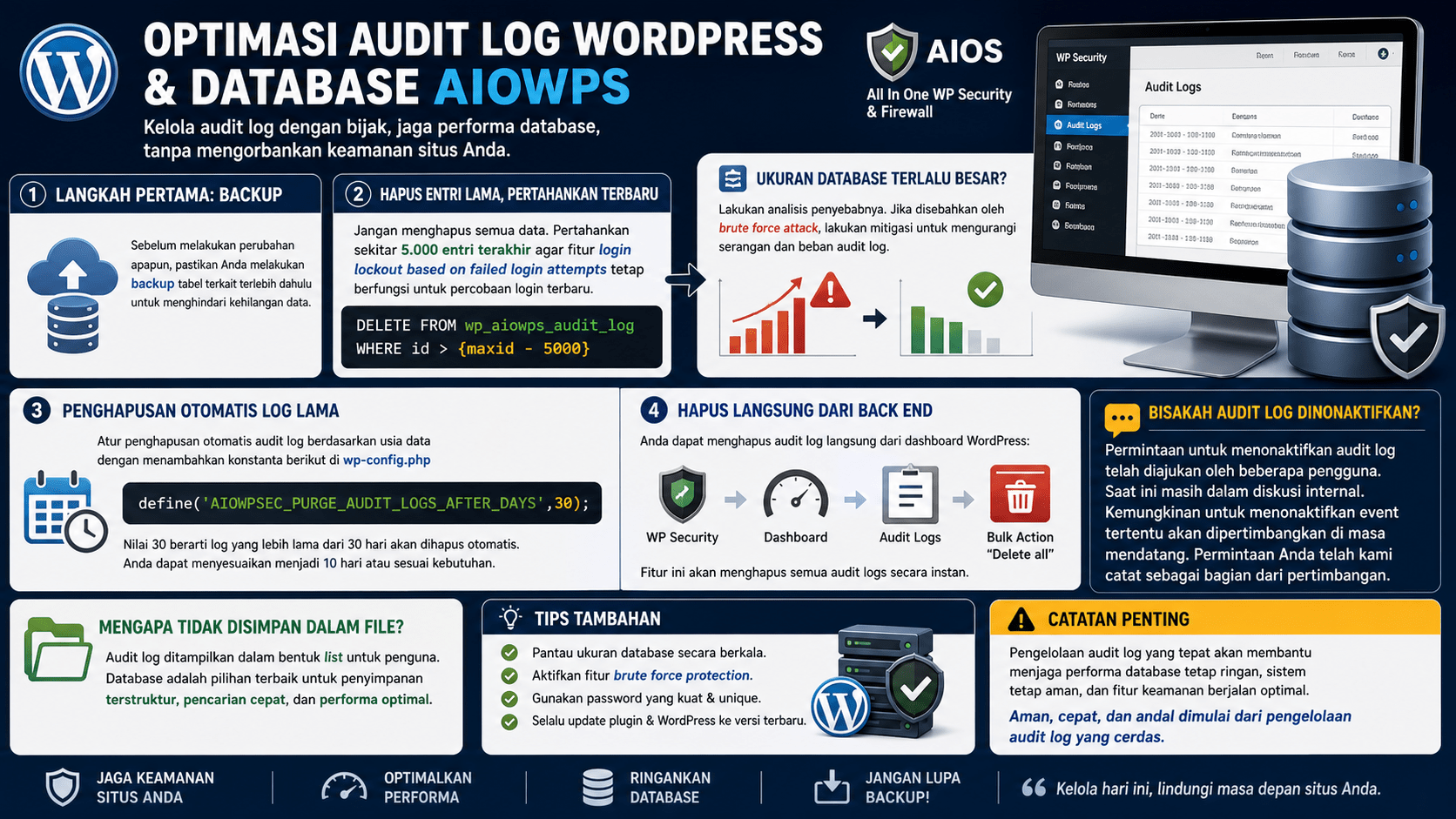 Waspada! Pengguna All In One WP Security (AIOWPS), Table Ini Bisa membengkak Hingga Ratusan GB